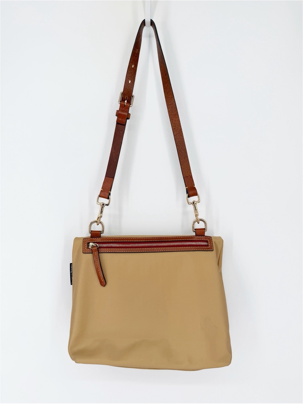 Dooney & Bourke Wayfarer Nylon Flapover Crossbody Taupe - Picture 3 of 11